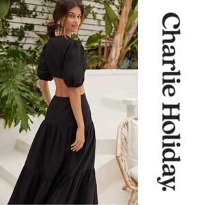 Charlie Holiday “Paige” Linen Blend Tiered, Split Maxi Dress, Resort, Vacation 8
